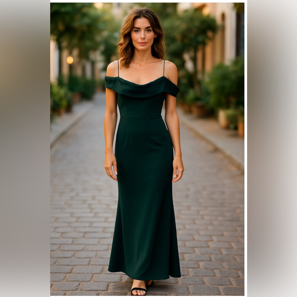 Betsy & Adam Women's Green Dress Perfect for Christmas and Weddings